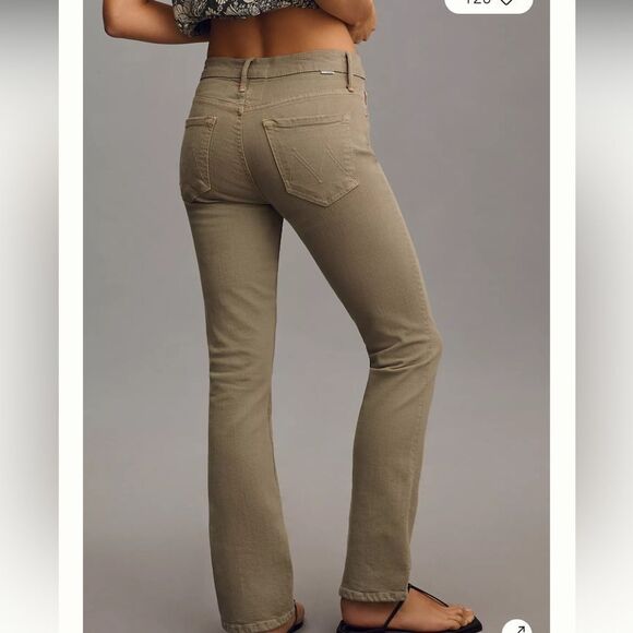 MOTHER The Insider Hover High Rise Straight Jeans in Moss - Picture 3 of 7